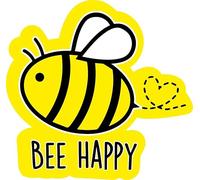 Bee Happy Vinyl Sticker