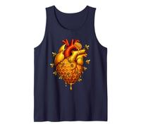 Bee Heart Anatomy Honeycomb Beekeeper Nature Pollinator Cute Tank Top