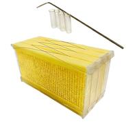 Bee Hive Bee Hives Boxes Beekeeping Starter Kit Self-Flowing Wooden Box With 7 Honeycomb Trays Attached Is The Key For Accessing The Honey (21 * 24 * 49cm,yellow)