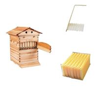 Bee Hive Bee Hives Boxes Beekeeping Starter Kit Self-Flowing Wooden Box With 7 Honeycomb Trays Attached Is The Key For Accessing The Honey (yellow,36 * 46 * 24cm+41 * 51 * 69ccm)