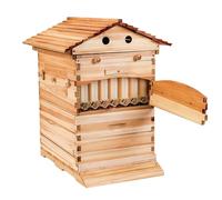 Bee Hive Bee Hives Boxes Beekeeping Starter Kit Self-Flowing Wooden Box With 7 Honeycomb Trays Attached Is The Key For Accessing The Honey (yellow,41 * 51 * 69cm)