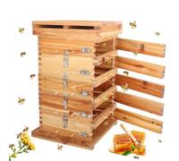 Bee Hive Box Bee Thickened Beehive In Lattice Complete Set Of Fir Bee Barrel Box Bumble Boiled Wax Drying Bee Box For Beekeepers 5-floors