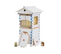 Bee Hive,Flow Hive Beehive Starter Kit,Frame Complete Bee Box with Observation Window & Honey Spout, Carpenter Bee House for Garden Pollinators (Bluue, One Size)