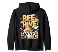 Bee Hive Mind Controller Funny Beekeeper Zip Hoodie
