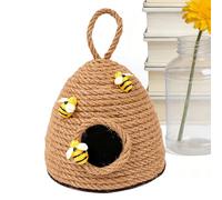 Bee Hive Ornament - Cute Rope Decor, Honey Charm with Tiered Display, Aesthetic Accessory with Handmade Detail, Table Accent, Season Styling for Adding Warm Cheerful Natural Vibe Indoors