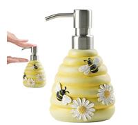 Bee Hive Soap Dispenser | Bee Hive Hand Soap Dispenser | Bee Decor Hand Soap | Yellow Beehive Decorative Countertop Soap Dispenser | Beehive Shape Refillable Soap Dispenser With Pump