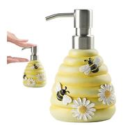 Bee Hive Soap Dispenser, Friendly Bathroom Soap Pump With Bee Pattern, Yellow Beehive Decorative Soap Dispenser, Liquid Container For Shampoo, For Bathroom Counter, Kitchen Sink