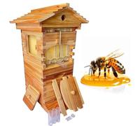 Bee Hive Starter Kit, Durable Wooden Beehive with Observation Chamber & Honey Spout, Simplified Harvesting for Backyard Gardening & Hobby Beekeeping