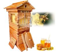 Bee Hive Starter Kit with 4 Frames, Wooden Beehive Box