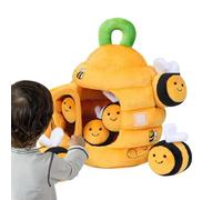 Bee Hive Toy, Learning Plush Playset, 7.08 Inch Soft Stuffed Honey Bee Activity with Interactive Feature, Lightweight Plush Material, Cute Learning with Simple Design, Use for Classroom Home Party