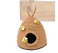 Bee Home Decor - Woven Rope Pendant | Rustic Honey Bee Ornament with Tiered Tray Stand, Farmhouse Kitchen Bedroom Living Room Decoration, Seasonal Spring Summer Party Accent, Holiday