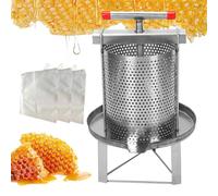 Bee Honey Extractor - Stainless Steel Manual Honey Extractor | Honey Filters Honey Strainer, 10L Honey Spinner with 3 Honey Filters, Manual Honey Harvesting Equipment for Honey Fruit Wax
