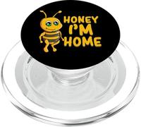 Bee Honey I´m Home Quote Husband Wife Cute Honeybee PopSockets PopGrip for MagSafe