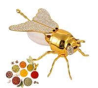 Bee Honey Jar - 15.8x10.6x7.8cm Honey Pot With Spoon, Decorative Bee Shaped Honeys Pot, Multi-Function spices Jar Salt Canister Sugar Container, For Kitchen, Home, Dispenser For Store Syrup Jam Jelly