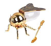 Bee Honey Jar, Decorative Bee-Shaped Honey Pot with Spoon, Glass Syrup Dispenser, Novelty Sugar Bowl, Kitchen Condiment Pot for Breakfast Food