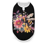 Bee Honeybee Flowers Boho Funny Dog Shirt Lightweight Printed Sleeveless Pet Vest Cats T-Shirts M