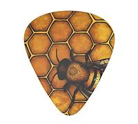 Bee Honeybee Guitar Plectrums 12 Pieces Set :: Comfortable In The Hand With Smooth Edges Three Thicknesses To Match