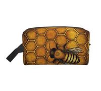 Bee Honeybee Portable Travel Toiletry Bag Cosmetic Storage Bag with Zip Business Gym Bathroom Holiday