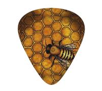 Bee Honeybee Print Guitar Picks,12 Pack Guitar Plectrums Thin, For Bass Electric Acoustic Guitars Ukulele