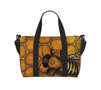 Bee Honeybee Printed Travel Duffel Bag for Women Men - Weekend Overnight Bags with Adjustable Shoulder Strap and Handle