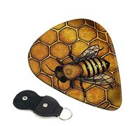 Bee Honeybee Set Of 6 Guitar Plectrums For Acoustic Guitar, Electric Guitar, Bass, Ukulele - Thin, Medium And Thick.