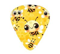 Bee-Honeycomb-Cute 12 Pack Guitar Picks With 3 Thicknesses And Storage Box, Abs Plectrums For Electric Bass Guitar Players