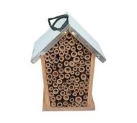 Bee Hotel | Wooden Bee Habitat | Decorative Habitat Shelter for Ladybugs Lacewings, Nesting Box, Outdoor Garden Backyard Decor