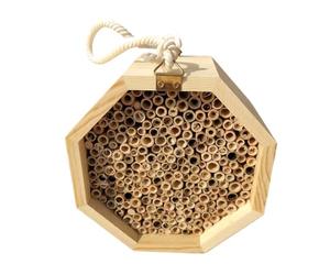 Bee Hotel - Wooden Beehive | Pollination Palace - Hollz Bee House | Casa para Abejas Y Mariposas | 2026 Pro | Nesting Box | Outside the Garden | Wood