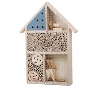 Bee House 10x14x2in Natural Wooden Visible Garden Bee Hotel with Diverse Rooms Sturdy DIY Decorative Butterfly House for Ladybirds, Lacewings, Dragonflies