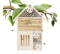 Bee House, Bee Houses for the Garden, Natural Wood Bee Box and Butterfly Hotel, Robust and Stylish Garden Decoration, for Ladybirds, Pollinating Bee