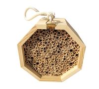 Bee House - Garden Nesting Box, Inssect Haabitat Shelter | Outdoor Nesting Station, Wild Pollinator Attraction System, Natural Bambooo Tunnel Design for Backyard Pollination Support Structures.