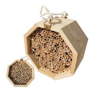 Bee House - Wooden Bee Hive - Pollinating Palace, Butterfly House, Wasp Habitat for Garden Yard Patio