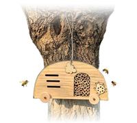 Bee House Wooden Insect House, Wooden RV-Style Insects Bee Butterfly House,Insect Bees Butterfly House,11.8 x 3.9 x 5.9 Inch