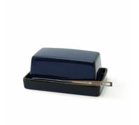 Bee House Zero Japan Ceramic Butter Dish with Lid and Knife for Countertop or Refrigerator - Butter Mold Microwave Safe, Lead-Free, Durable & Stylish Holder - Jeans Blue