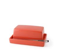 Bee House Zero Japan Ceramic Butter Dish with Lid and Knife for Countertop or Refrigerator - Butter Mold Microwave Safe, Lead-Free, Durable & Stylish Holder - Carrot