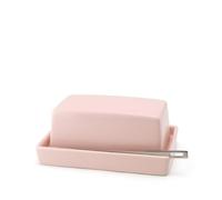Bee House Zero Japan Ceramic Butter Dish with Lid and Knife for Countertop or Refrigerator - Butter Mold Microwave Safe, Lead-Free, Durable & Stylish Holder - Pink