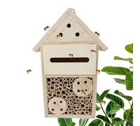 Bee houses for the garden, empty mason bee house, natural wooden mason bee box and butterfly hotel | Sturdy and and elegant garden decoration, the attracts you