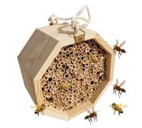 Bee Houses for The Garden Natural Wooden Attracts Pollinators Increases
