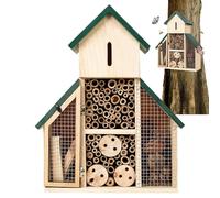 Bee Houses for The Garden | Wooden Hangable Ladybug Hotel,Decorative Garden Habitat for Ladybugs Lacewings Bee, Outdoor Nest Box for Yard