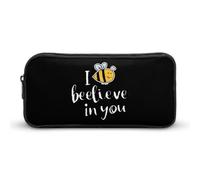 Bee I Believe in You Cosmetic Bag Makeup Organizer Pencil Case Large Capacity Pouch for Travel