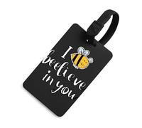 Bee I Believe in You Luggage Tag Identify Labels Baggage Handbag Tags with Name Card for Travel