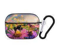 _Bee Impressionism Rainbow Earphone Case PC Bluetooth Earbud Cove Headphone Cases Compatible with Airpods Pro Black-style