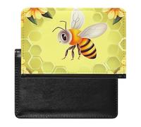 Bee in Flower Passport Cover Protector Rfid Blocking Passport Holder Id Card Holder Secure Travel Wallet Organizer for Passport Tickets Credit Cards, style, One Size