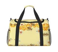 Bee in Flower Print Hand Travel Bag Ideal for Long-Distance Travel and Daily Use
