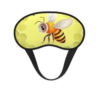 Bee in Flower Sleep Mask for Side Sleeper, Blackout Sleeping Eye Mask, Soft Breathable Eye Cover for Women Men Travel Eyeshade, Relaxing Zero Pressure Night Blindfold