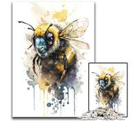 Bee in Watercolor Jigsaw Puzzles for Adults 1000 Piece Paper Jigsaw Brain Teaser Adult Game Family Interactive Activity 1000 PCS(38x26cm)