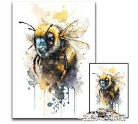 Bee in Watercolor Puzzles for 1000 Piece Puzzles for Adults Challenging Brain Teaser for Teenagers Family Game Night Fun 1000 PCS(75x50cm)