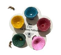 Bee Insect Drinking Cup, 5 Colors Insect Drinking Cup, Colorful Bee Feeder, Safe Water Source for Bees and Beneficial Insects, Bee Water Station Garden Accessory