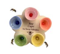 Bee Insect Drinking Cup 5 Colors Insect Drinking Cup Thirsty Pollinators Need a Drink Rainbow Bee Feeding Cup Colourful Drinking Cup for Garden Bee Hummingbird Feeder Insect Need Safe Places to Drink
