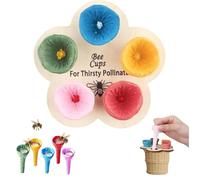 Bee Insect Drinking Cup 5 Colors Rainbow Bee Feeding Cup Colourful Drinking Cup Insect Drinking Cup Thirsty Pollinators Need A Drink for Garden Yard Lawn Patio Decor (1pcs)